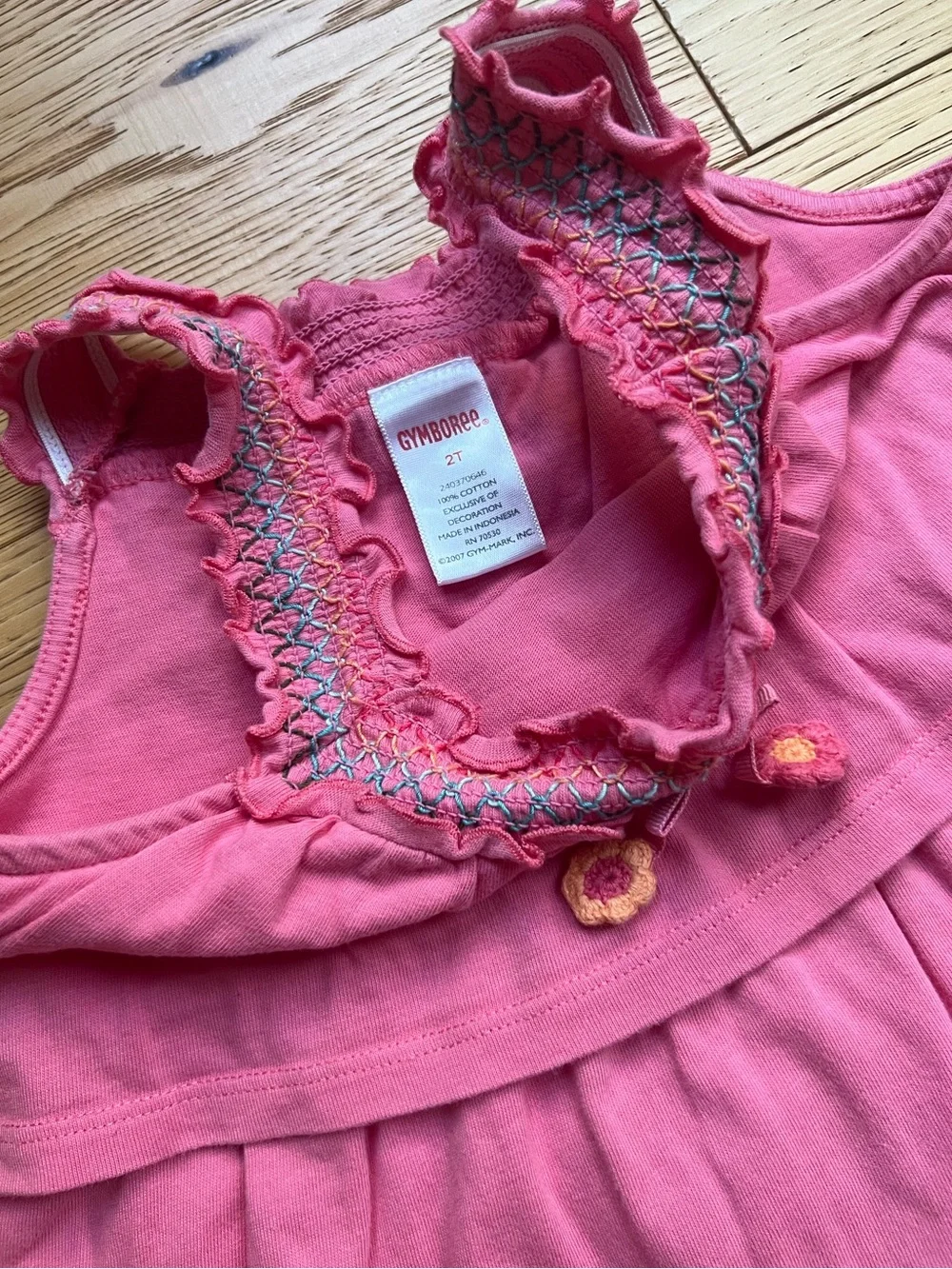 GYMBOREE Coral Pink Smocked Ruffle Tank Top with Matching Shorts
